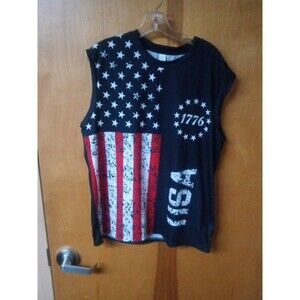 MEN'S USA  1776 USA  FLAG SLEEVELESS  T-SHIRT - XL